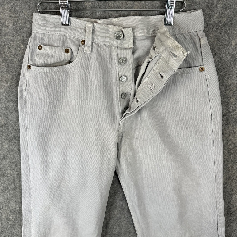 VTG Levis 501 Jeans Men 30x36 Light Gray Fits 28x34 USA Made Streetwear 80s USA